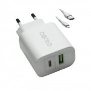 Incarcator Voiaj CENTO P102 Iphone TipC(PD)+USB(QC)/3A/20W Alb