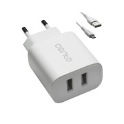 Incarcator Voiaj CENTO P213 MicroUSB 2USB/2A Alb