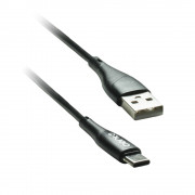 Cablu CENTO C100 TipC-USB (1m,3A) Negru