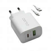 Incarcator Voiaj CENTO P102 TipC Alb 1TipC(PD)+1USB(QC)/3A/20W