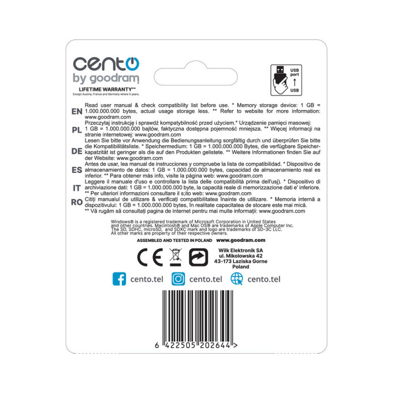 Stick CENTO 032GB (USB2.0)