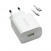 Incarcator Voiaj CENTO P101 TipC 1USB(QC)/3A/18W Alb