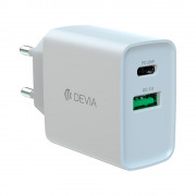 Adaptor Priza Devia C23A 1TipC(PD)+1USB(QC)/3A/20W Alb