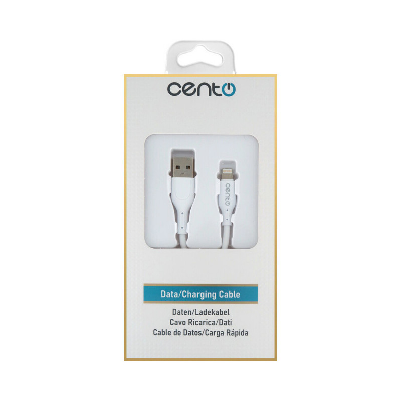 Cablu CENTO C101 Iphone-USB (1m,3A) Silicon Alb